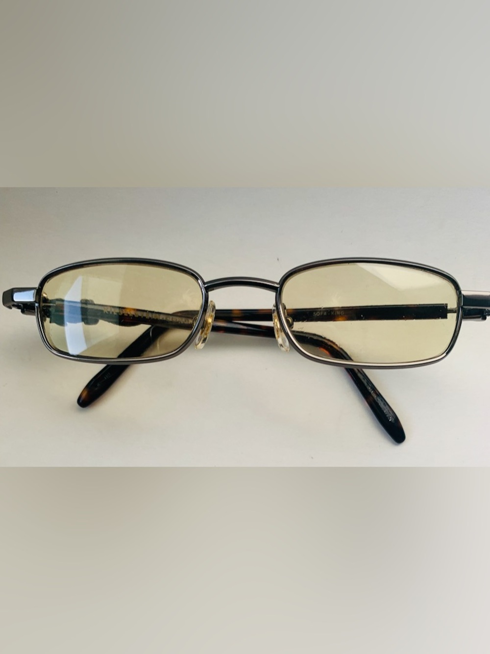 Kieselstein Cord Crocodile Accent Glasses with Amber Lenses “sofa-king”
